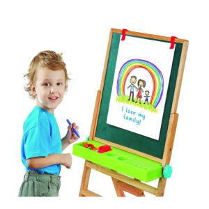 Giggles - My First Easel , 4 in 1 Double Sided Wooden Easel Board , Multicolour with Alphabet & Numbers , 3 Years & above , Preschool toys