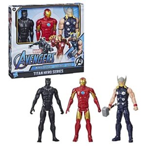 Marvel Avengers Titan Hero Series Black Panther Thor Iron Man 3-Pack Action Figures