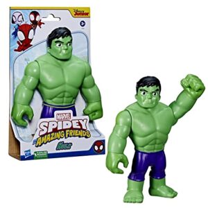 Marvel Spidey and His Amazing Friends Supersized 9-Inch Hulk Action Figure, Preschool Super Hero Toy, Kids Ages 3 and Up
