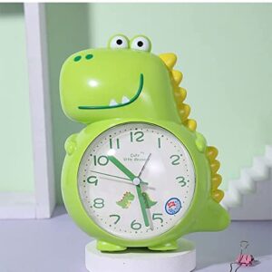 Kids Alarm Clock Boys,Snooze and Night Light,Non Ticking Analog Battery Operated Learning Clocks,Time to Wake Up Bedside Clock, Dino Gifts for Toddler Boys Adult Bedroom Decor (Dinosaur)