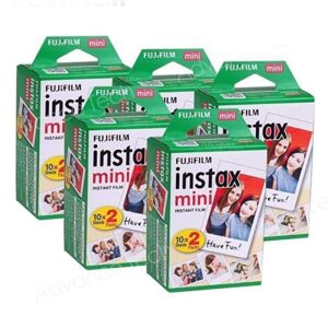 Fujifilm Instax Mini Instant Film White 100 Sheets Color Photo Paper Fuji Mini 9, Mini 8, Mini 7s, Mini 8+, Mini 70, Mini 90, Share Printer SP-2, SP-1, Polariod 300 Cameras