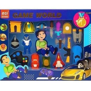 ToySiri! Erasers for Kids Beautiful Mini Erasers Toy Take Apart & Assemble Puzzle School Stationary Kit Return Gifts for Kids Assorted Color (Game World)