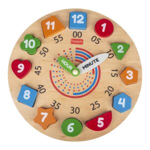 Giggles - My Clock, Shape sorting clock puzzle, Teaches Time,shapes and Numbers, 3 Years & above, Preschool toys Multicolor