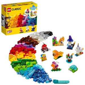 LEGO 11013! Classic Creative Transparent Bricks Building Set with Animals for Kids 4+ (500 Pieces)