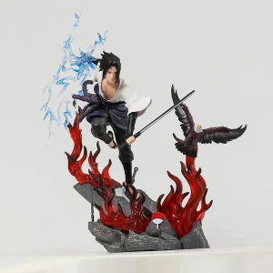 Naruto! Shippuden Uchiha Sasuke Model Figure Statue Decoration Crafts Ornament 32cm