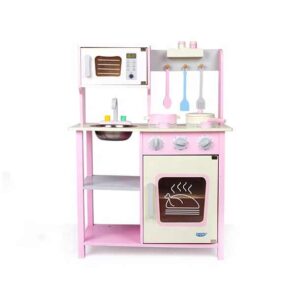 Breatoi Children Pretend Play Cooking Wood Kitchen set with sink for Kids