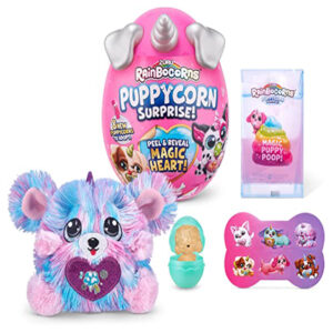 Rainbocorns Puppycorn Surprise Series 2 (Komon) by ZURU, Collectible Plush Stuffed Animal, Surprise Egg, Scratch n Sniff Sticker, Color Mix Slime, Ages 3+ for Girls, Children