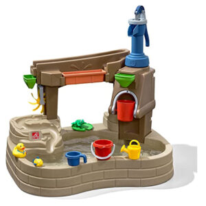 Step2 Pump & Splash Discovery Pond Water Table Outdoor Water Toy with Water Pump, Brown