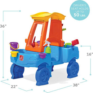 Step2 Car Wash Splash Center, Kids Outdoor Water Table Toy, Pretend Play Car Wash Toy, Blue/Orange
