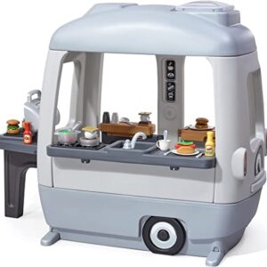 Step2 Adventure Camper Playhouse – Kids Outdoor Playhouse with Realistic Camper Toy Features for Playing Camping, Food Truck, Restaurant and More