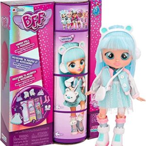 Cry Babies BFF Kristal Fashion Doll with 9+ Surprises Including Outfit and Accessories for Fashion Toy, Girls and Boys Ages 4 and Up, 7.8 Inch Doll