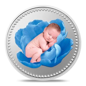MMTC-PAMP Gift for New Born Baby 10 gram Silver Coin (Blue)