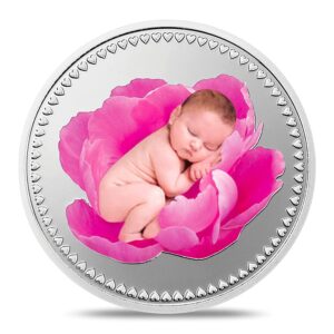 MMTC-PAMP Gift for New Born Baby Purity 10 gram Silver Coin (Pink)