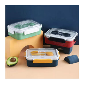 Breatoi! 3-Compartments Lunch Box with Removable Stainless Steel Compartments,Eco-Friendly Lunch Food Containers for School Not Leak Proof Between compartments