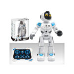 RC Robot Toys for Kids, 2.4GHz Remote Control Up to 32ft, Funny Voice Glowing Eyes, Best for Birthday Gifts for Boys Girls 6-12 Years (White)