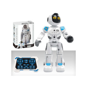 RC Robot Toys for Kids, 2.4GHz Remote Control Up to 32ft, Funny Voice Glowing Eyes, Best for Birthday Gifts for Boys Girls 6-12 Years (White)