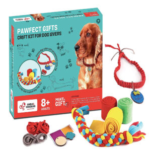 Chalk and Chuckles Dog Tug Toy & Collar, DIY Art and Craft Kit, Kids Age 8+ to Adults, Pawfect Gifts for Dog Lovers. Make 2 Crafts (Multi-Color)