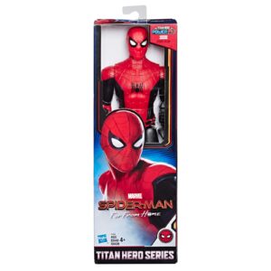 Mar-vel Spiderman: Far from Home! Spiderman 12-Inch-Scale Super Hero Action Figure Toy with Titan Hero Power FX Port