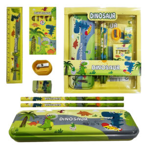 Pencil Box for Kids - 7 Pcs Stationary Set | Compass Box | Return Gifts | Pencil Eraser Sharpener Combo Pack | Themed Box | Stationary Set Return Gifts