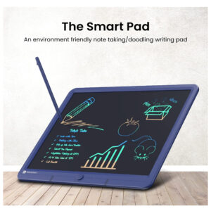 Portronics Ruffpad 15M 15Inch (38.1cm) Re-Writable Multicolor LCD Writing Pad with Smart Lock,India's first notepad to save and share your child's first creatives via Ruffpad app on your Smartphone(Blue)