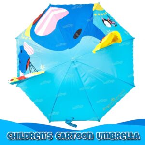 Breatoi's! Umbrella For Kids Stylish & Cute 3D Deisgn Printed Long Handled Lightweight Kids