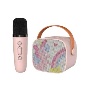 VaayToi :Mini Karaoke Speaker and Microphone Portable Home BT Party Speaker Mic - Rainbow/Unicorn