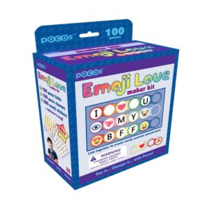POCOS Emoji Maker kit - Build & Create Toy Necklaces - Jewelry - Key Chains - Ring Snap Together to Form Objects - Emoji Jewelry Maker Kit - Educational Game Enhances Creativity - 100 POCOS Plus 300 Emoji Stickers