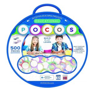 POCOS Educational Toy- Build and Create Puzzles - Necklaces - Key Chains -Bracelets - Snap Together to Form Objects - Educational Toys - Jewelry Maker Kit - Includes Pack of 500 Poco Links