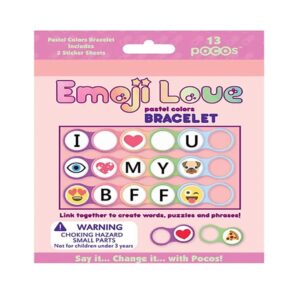 Pocos Emoji Love Pastel Colors Bracelet with 13 pocos & 90 Stickers