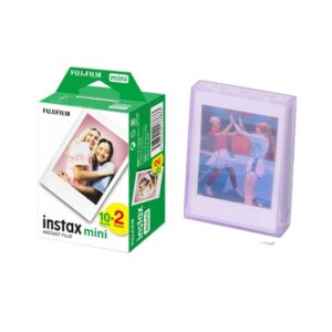 Fujifilm Instax Instant Camera Accessories : 20 Mini Film Shots + Photo Storage Box - Lilac Purple