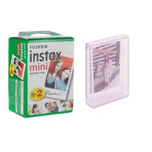 Fujifilm Instax Instant Camera Accessories : 20 Mini Film Shots + Photo Storage Box - Blossom Pink