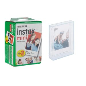 Fujifilm Instax Instant Camera Accessories : 20 Mini Films Shots + Photo Storage Box - Pastel Blue
