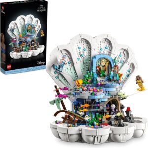 LEGO Disney The Little Mermaid Royal Clamshell 43225 Collectible Adult Building Set, Gift for Disney Princess Movie Fans Ages 18 and Up, Featuring Ariel, Ursula, King Triton, Sebastian and Flounder