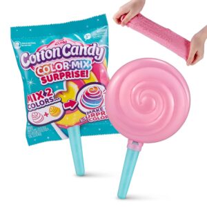 Oosh Slime Cotton Candy Color Mix Surprise by ZURU (Blue Handle Pink Slime) Scented, Fluffy, Soft, Stretchy, Stress Relief, Party Favors, Non-Stick, Baby Pink Lolipop and Blue Handle