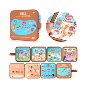 VaayToi Water Painting Book for Children Reusable, Magic Coloring Book with Water Pen, Drawing Coloring Book Portable Doodle Drawing Education