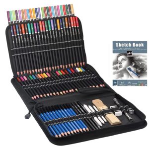 VaayToi :  96 Pc Sketching Kit Colour Drawing Pencils for Artists Kit A5 Sketch Book Charcoal Art Supplies for Artist Pencil Set Drawing