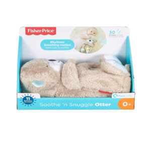 Fisher-Price Soothe 'n Snuggle Otter, Portable Plush Baby Toy with Music, Sounds, Lights and Breathing Motion