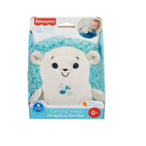 Fisher-Price Calming Vibes Hedgehog Soother, Portable Plush Toy Sound Machine with Vibrations for Newborn Babies