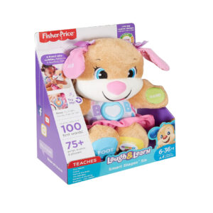 Fisher-Price Plush Dog Baby Toy with Lights Music and Smart Stages Learning Content, Laugh & Learn Sis​